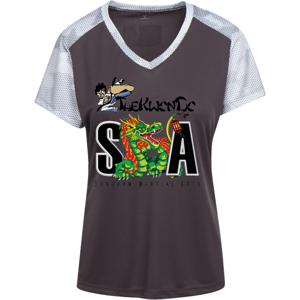 LST371 Ladies' CamoHex Colorblock T-Shirt